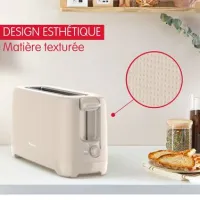 Grille-pain MOULINEX LS2M0a10 morning gris 1 longue fente