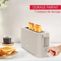 Grille-pain MOULINEX LS2M0a10 morning gris 1 longue fente